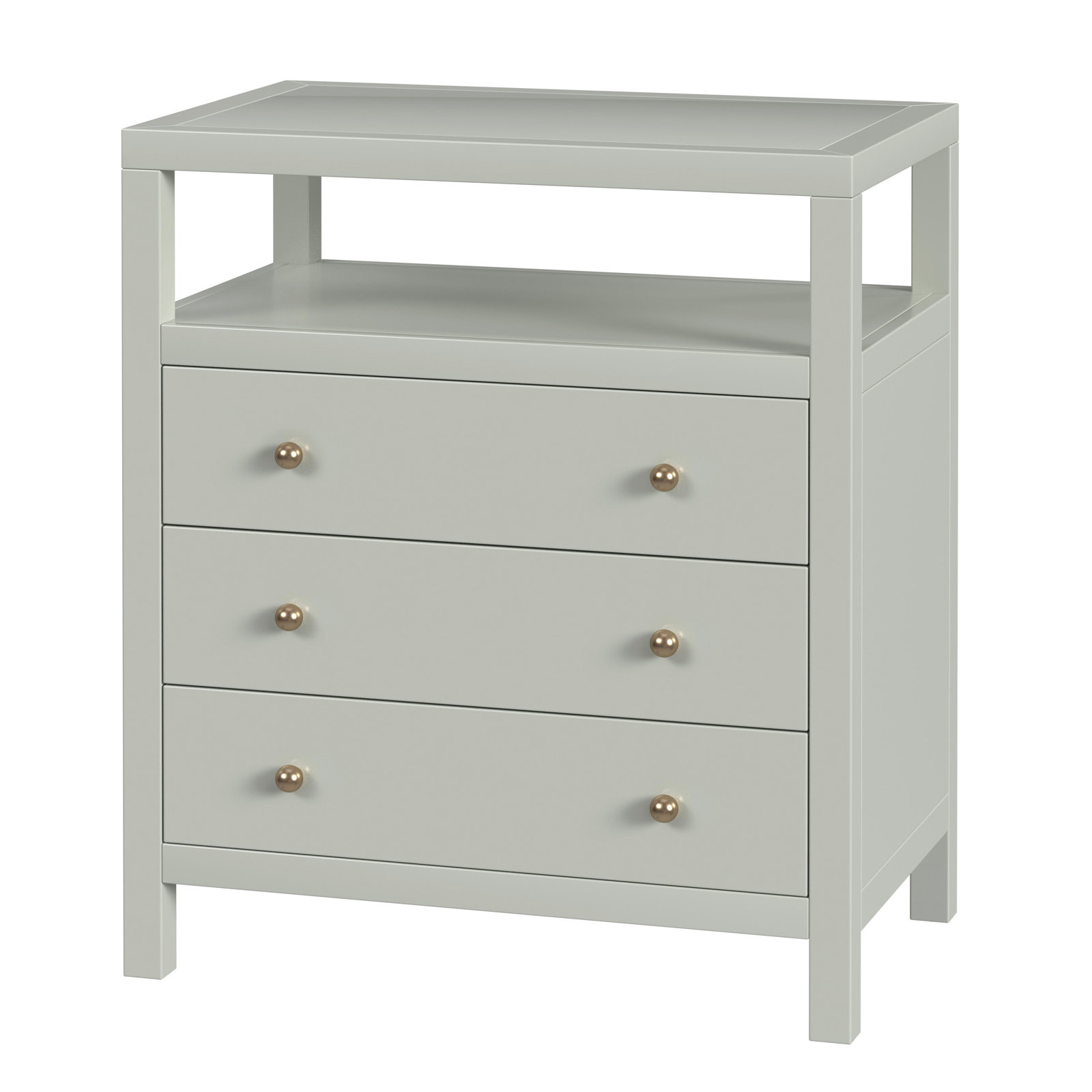 Celine 3-Drawer Acacia Nightstand, Sage Green