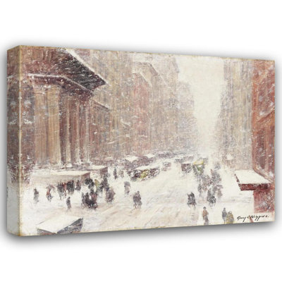 "Snow Storm on the Avenue" by  Guy Carleton Wiggins - Gallery Wrap Canvas Wall Art