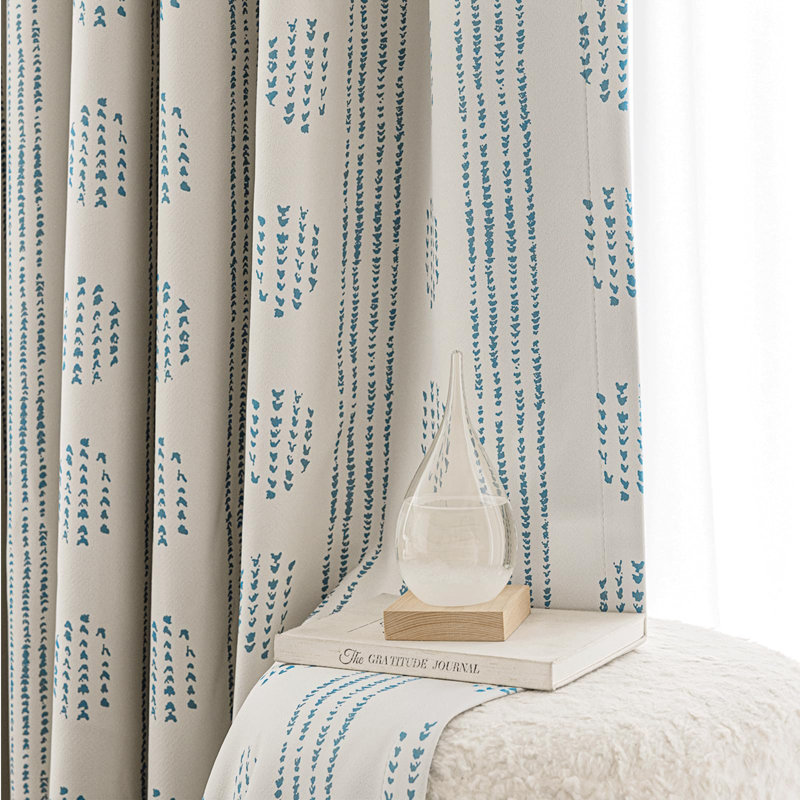 Rideaux occultants bohèmes 100 % occultants, 213 cm (84 po), 2 panneaux pour chambre, bleus