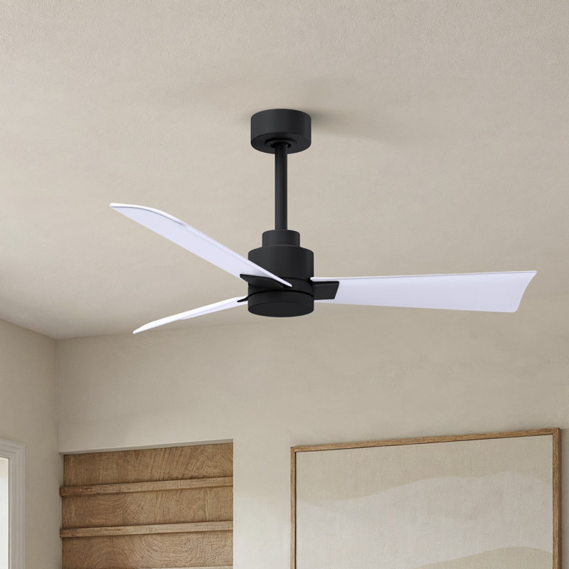 Ventilateur de plafond Alessandra 42, Blanc mat, Noir mat