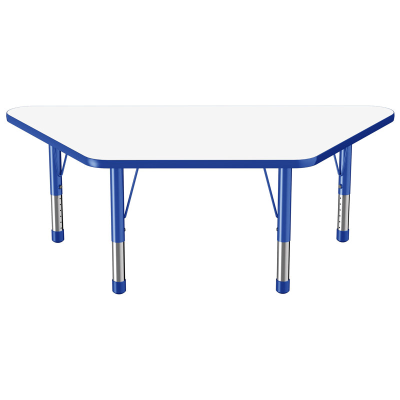 Table d'activité trapézoïdale effaçable à sec avec pieds réglables, Épais, 30 po x 60 po, Tableau blanc / noir