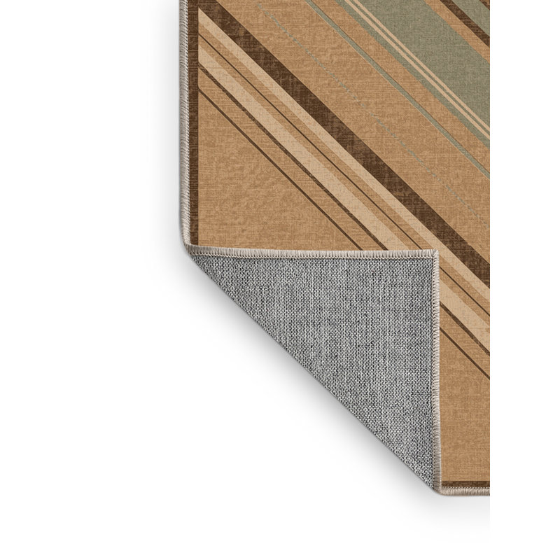 Tapis beige rustique lavable à la machine à motif rétro rustique Paxon, 2 x 5