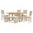 6-Piece Retro Dining Table Set For 6, 60 Inch Wood Kitchen Table And Chairs With Bench, Trestle Base Design For Elegant Dining, Dining Table Set-28575205