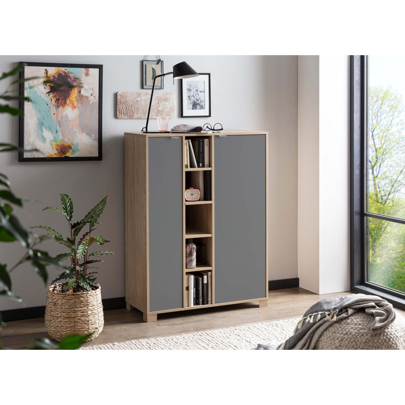 Lakechia 89.6cm Sideboard, Grey/Natural