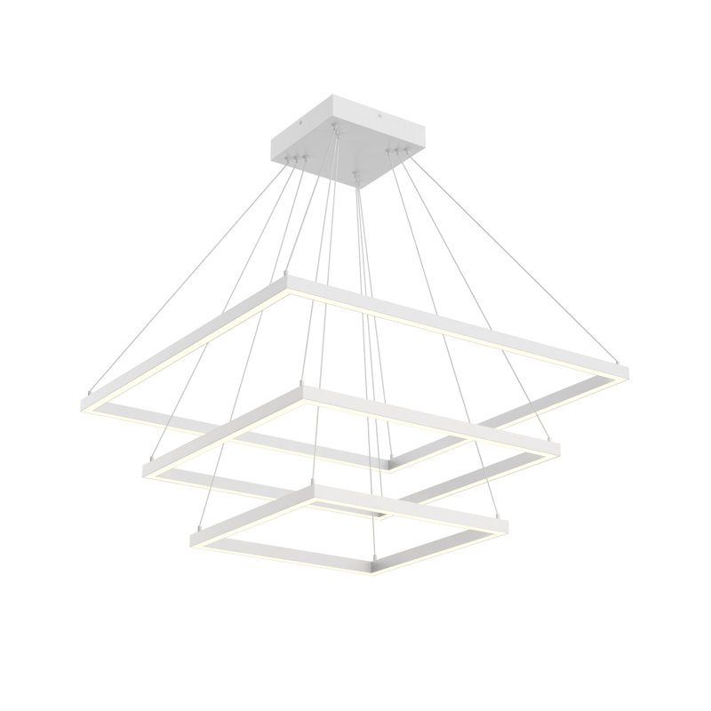 Lustre Piazza, Blanc, 3, 1.375" H x 31.5" W x 31.5" D