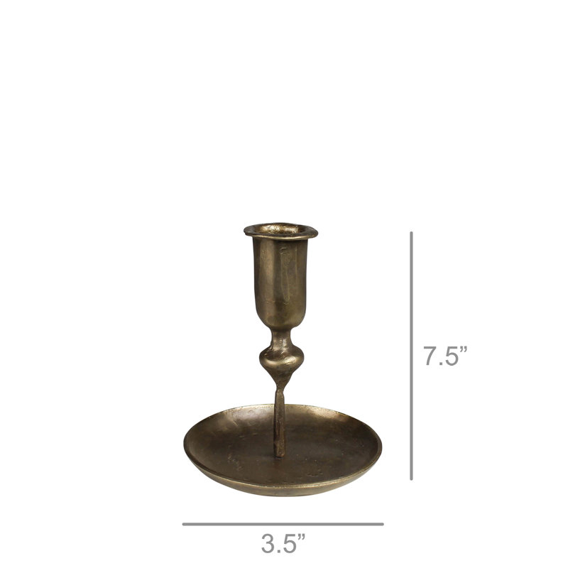 Bougeoir Percy, laiton - Lrg, H 7,5 po x l 3,5 po x P 3,5 po