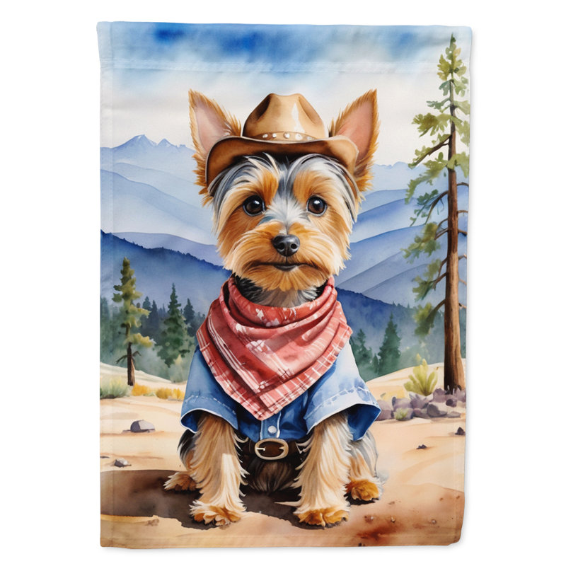 Drapeau Cowboy Welcome Garden, Terrier à poil soyeux