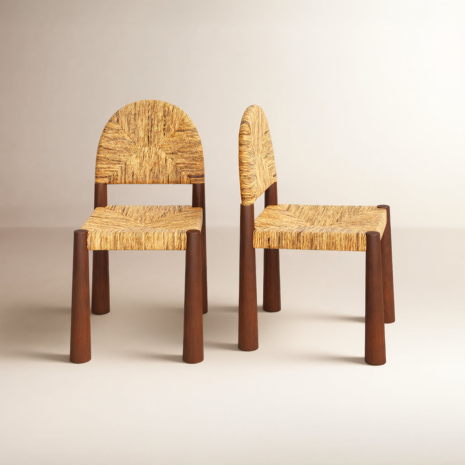 Jeane 17.5 inches Wide Side Chair, Brown Solid Wood