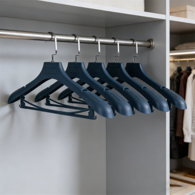 Men's Suit Hanger-10Pack, Widened Anti Slip Hanger, Thickened Plastic Material, With Pants Stem And Metal Hook