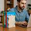 Serre-livres en marbre naturel champagne