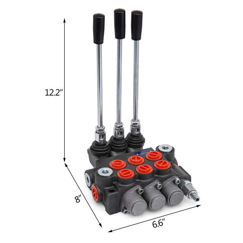 3 Spool Hydraulic Control Valve 11GPM Hydraulic Directional Control Valve