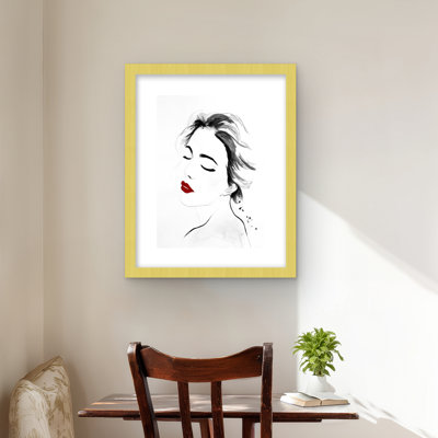 «Right Side Watercolor Lady Portrait», reproduction encadrée