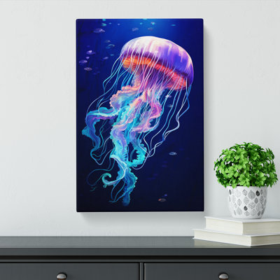 JellyFish Orphism Art - Wrapped Canvas