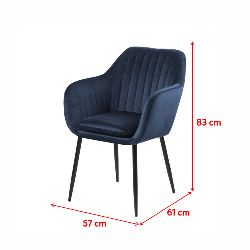 Saster 101.6 cm H Tufted Velvet Armchair, Navy Blue