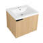 Ensemble de meuble-lavabo 24 po avec lavabo en céramique, armoire de rangement à finition chêne avec portes à fermeture en douceur, ensemble de meuble-lavabo compact pour petite salle de bain