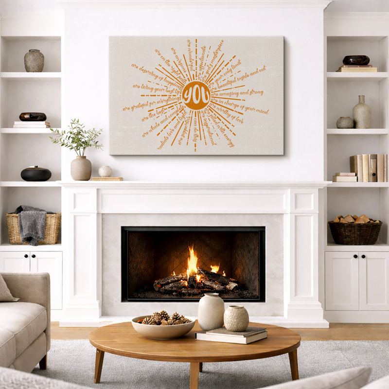 «Radiant Affirmations Uplifting Inspirational Quotes Abstract Contemporary Relax / Calm», reproduction d'art sur toile