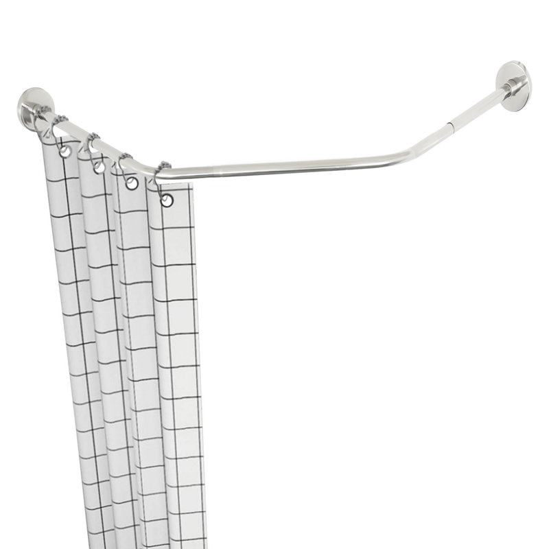Corner Shower Curtain Rod for Bathroom Bathtub