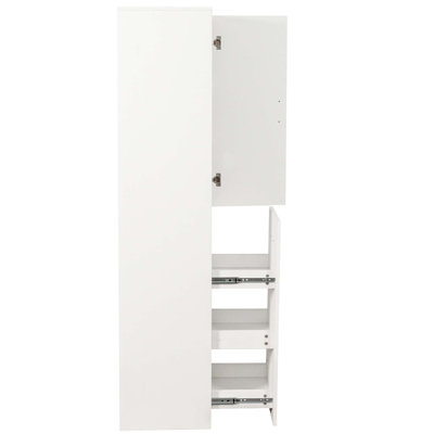 Tall Kitchen Pantry Cabinet with 3-Tier Pull-Out Shelf and Adjustable Storage