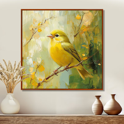 Oiseau pinson dans la brise de forêt I - oiseau, art mural