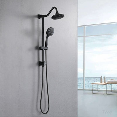 6 Inch Rain Shower Head with Handheld Shower Head Bathroom Rain Shower System