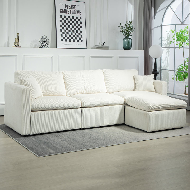 L-shape Couches Sofas, White