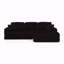 Siège du canapé droit, canapé modulaire en forme de L, canapé compressé de style minimaliste moderne, se déplie en un lit, conception peu encombrante - noir-129585254