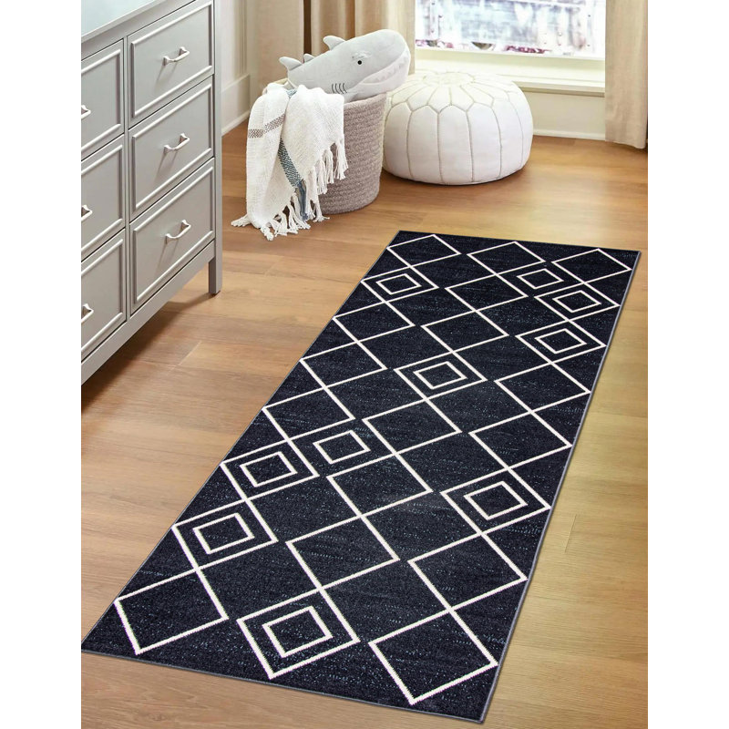 Tapis bleu Byrann, Tapis de couloir 2 pi 6 po x 8 pi