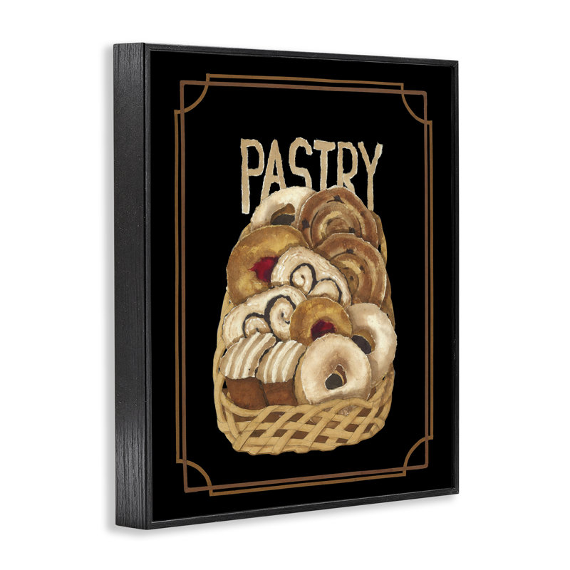 Panier de pâtisserie traditionnel par Nancy Overton, Giclée encadrée noir minuit, H 20 po x l 16 po