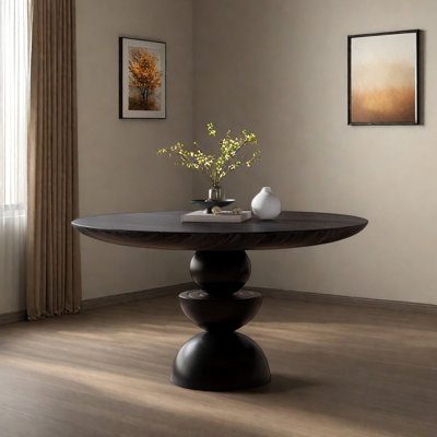 Pure Black Creative Smooth Durable Round Table