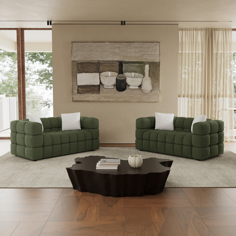 Monica 61'' Upholstered Modern Loveseat