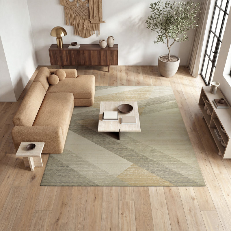 Rosemont Coastal Mist Wool Handcrafted Area Rug, Beige, Rectangle 8'6" x 11'6"