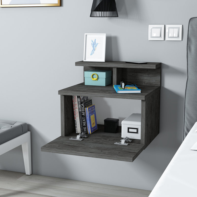 Ramika 39cm W Particle Board Bedside Table, Frig