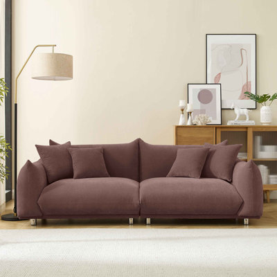 Amelia Extra Large Corduroy Comfy Chaise Lounges Sofa Bed With Deep Seat Dark Gray
