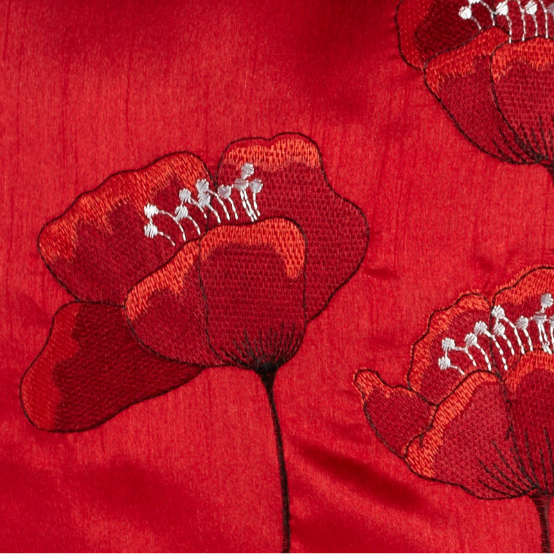 Dav Floral Red Square Cushion, 55cm x 55cm