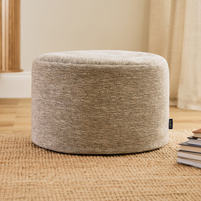55cm Wide Round No Pattern Pouffe Ottoman