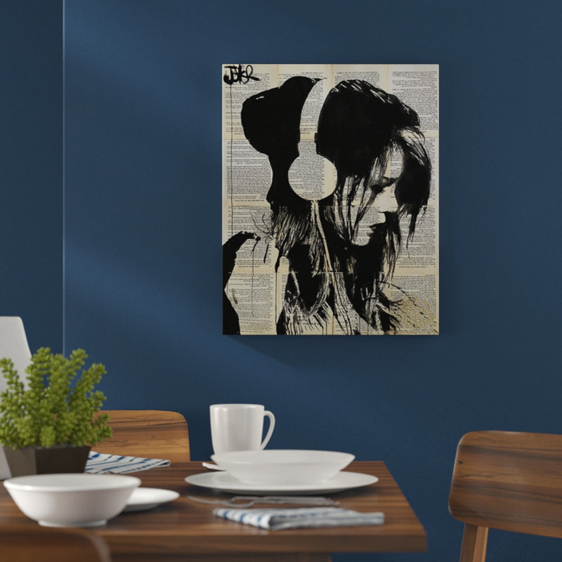 Melodies Solace by Loui Jover - Painting, 40cm H x 30cm W, Yellow