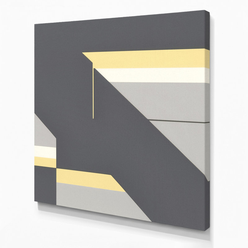 Minimalisme 83, art mural sur toile grise, H 16 po x l 16 po