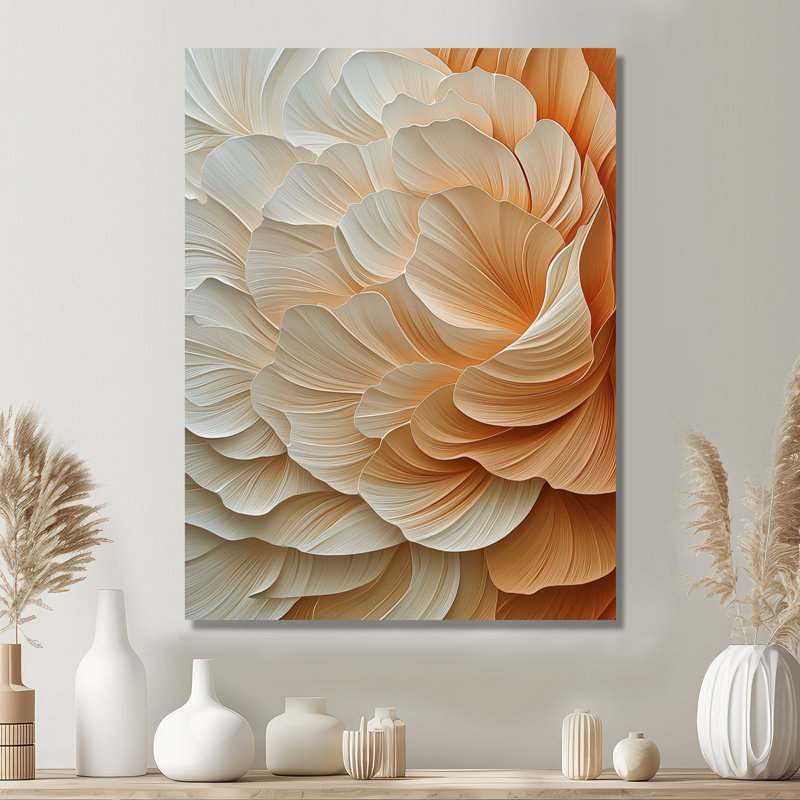 Blush Of Dawn Beige Peony III - Floral Metal Wall Decor, Peony Metal Print, 40" H x 30" W x 0.84" D