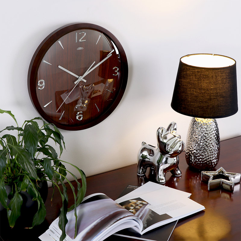 Wood Wall Clock, Dark Brown