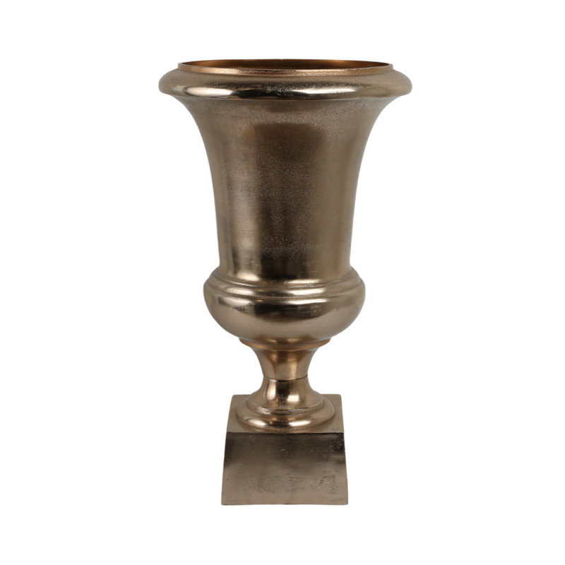 Kenosha Handmade Aluminum Floor Vase, Gold