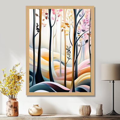 Forêt à l'aube II - Tableau encadré de paysage naturel