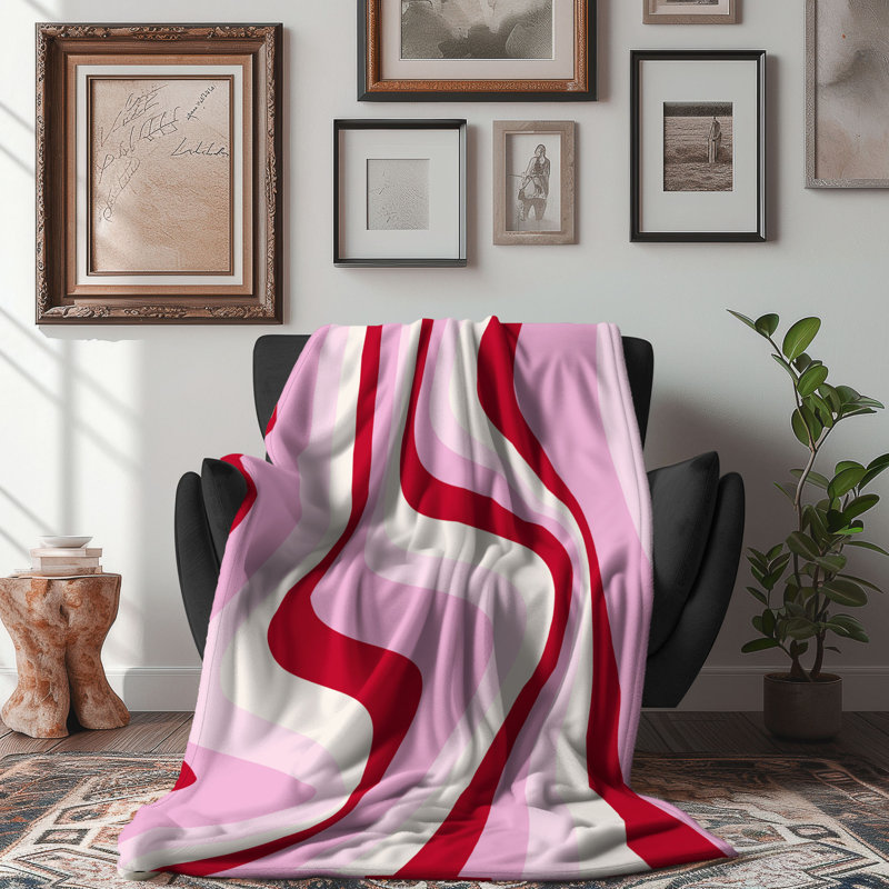 Funky Heart - 1 pièce Sherpa Premium, L 60 po x L 80 po