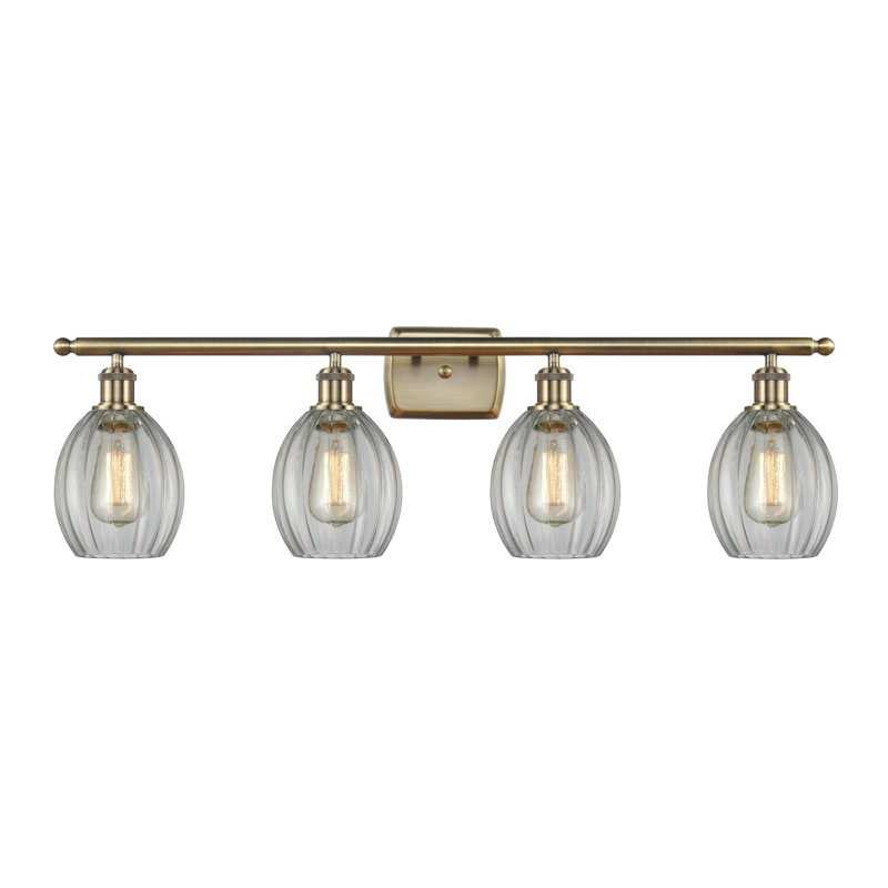 Éclairage pour meuble-lavabo 4 lumières Fleury, Transparent, Bronze huilé, Led