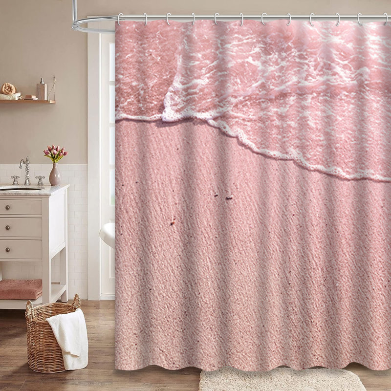 Rideau de douche Pink Beach Sand, L 72 po x l 84 po