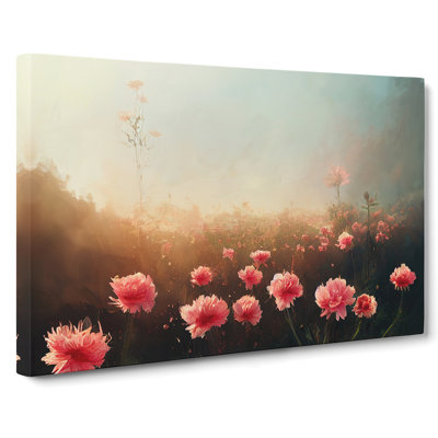 Pretty Carnation Flowers - Wrapped Canvas