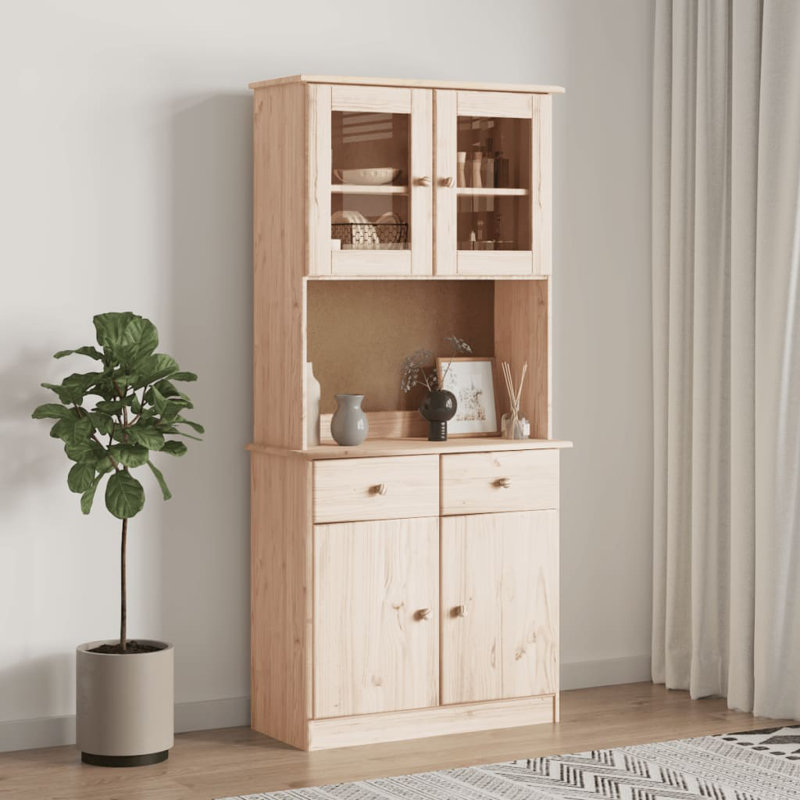 Alizea 77cm Solid Wood Sideboard, Brown