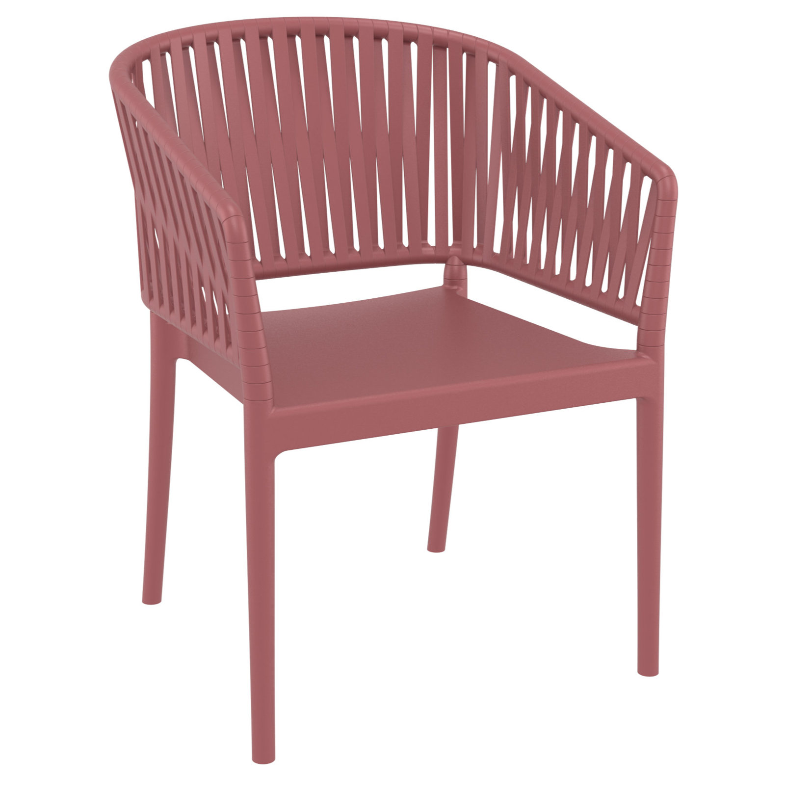Newport Outdoor Stacking Dining Armchair, Marsala