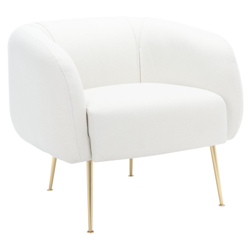 Alena Upholstered Armchair, Cream Linen Blend