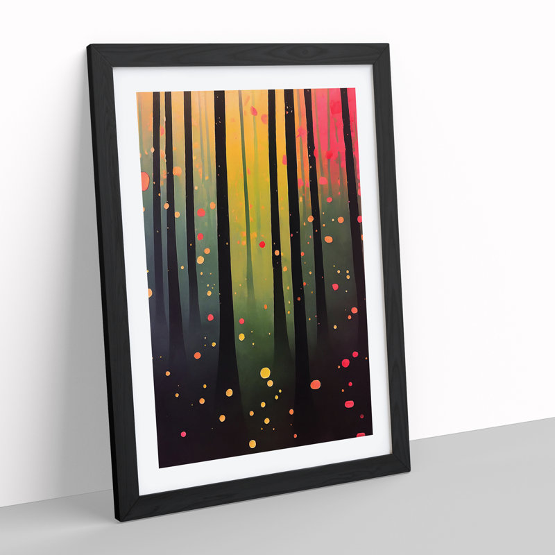 Twinkling Forest - Framed Print, Black Framed, 34cm H x 25cm W x 2cm D