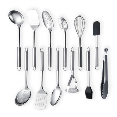 Cooking Utensil Set, Stainless Steel Kitchen Tool Set with Stand